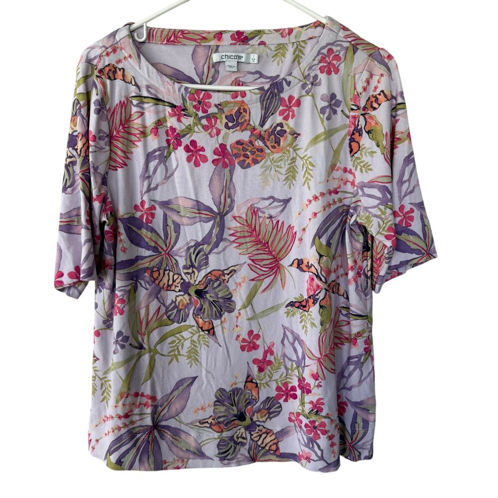 Chico’s size M Lilac Floral T-Shirt
